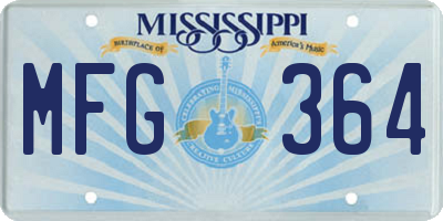 MS license plate MFG364