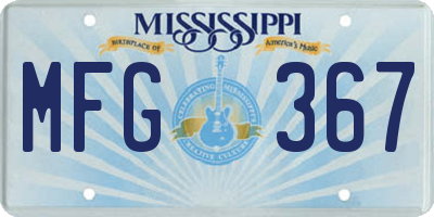MS license plate MFG367