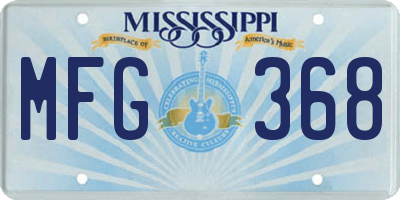 MS license plate MFG368