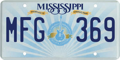 MS license plate MFG369