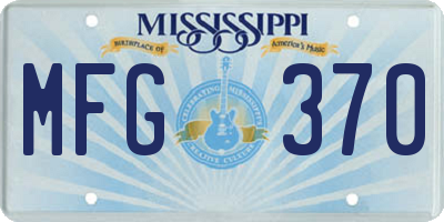 MS license plate MFG370