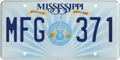 MS license plate MFG371