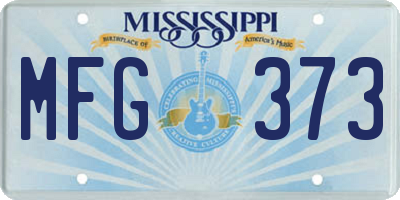 MS license plate MFG373