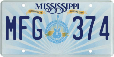 MS license plate MFG374
