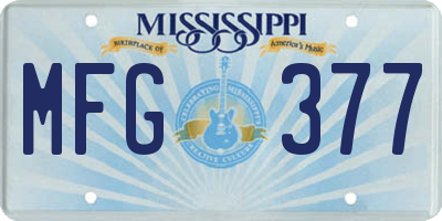 MS license plate MFG377