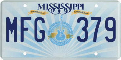 MS license plate MFG379