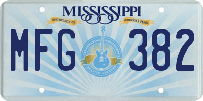 MS license plate MFG382