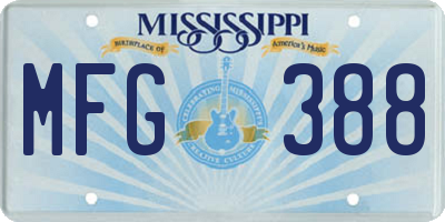 MS license plate MFG388