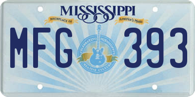 MS license plate MFG393