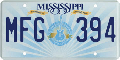 MS license plate MFG394