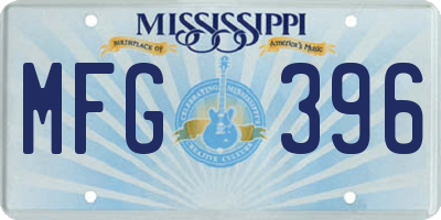 MS license plate MFG396