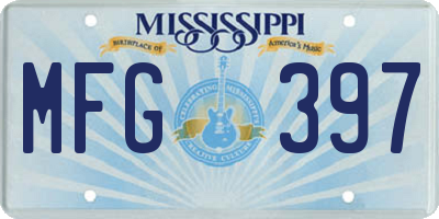 MS license plate MFG397