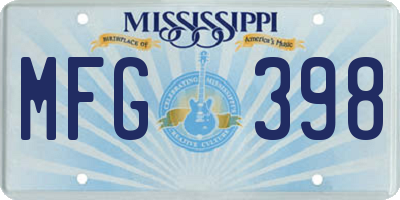 MS license plate MFG398