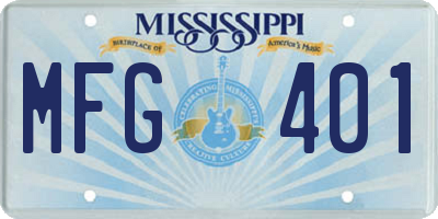 MS license plate MFG401