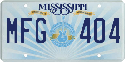 MS license plate MFG404
