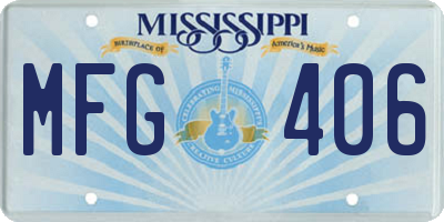 MS license plate MFG406