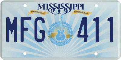 MS license plate MFG411