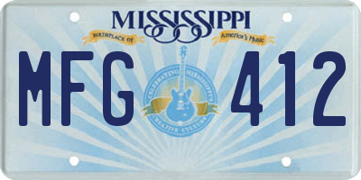 MS license plate MFG412