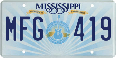 MS license plate MFG419