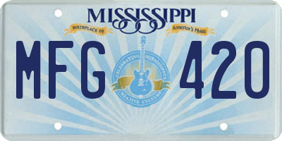 MS license plate MFG420
