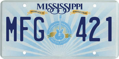 MS license plate MFG421
