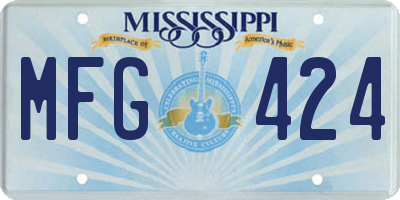 MS license plate MFG424