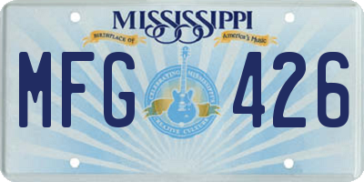MS license plate MFG426