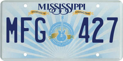 MS license plate MFG427