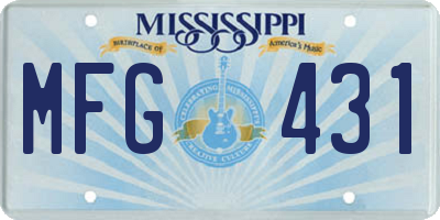 MS license plate MFG431