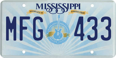 MS license plate MFG433