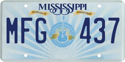 MS license plate MFG437