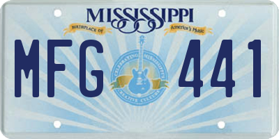 MS license plate MFG441