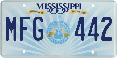 MS license plate MFG442