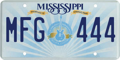 MS license plate MFG444