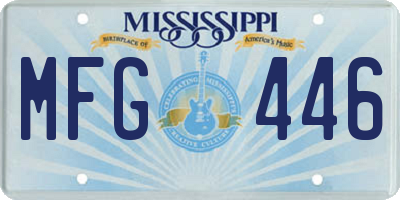 MS license plate MFG446