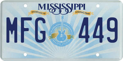 MS license plate MFG449