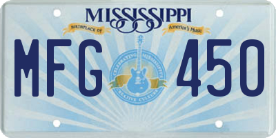 MS license plate MFG450
