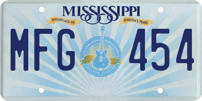 MS license plate MFG454