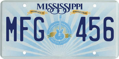 MS license plate MFG456