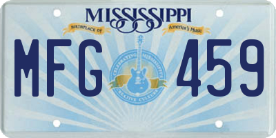MS license plate MFG459