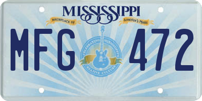 MS license plate MFG472
