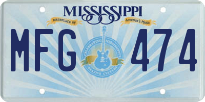 MS license plate MFG474