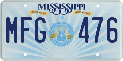 MS license plate MFG476