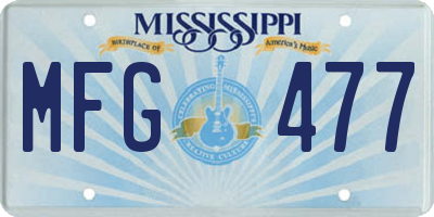 MS license plate MFG477