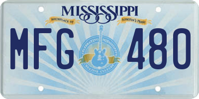 MS license plate MFG480