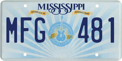 MS license plate MFG481