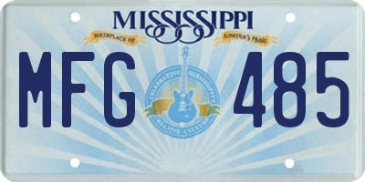 MS license plate MFG485