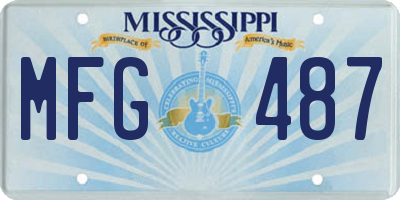 MS license plate MFG487
