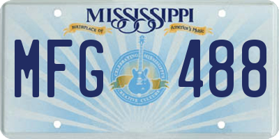 MS license plate MFG488