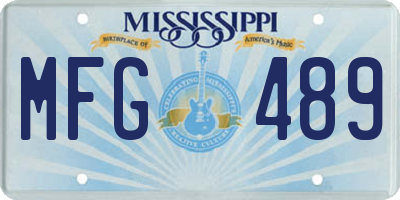 MS license plate MFG489